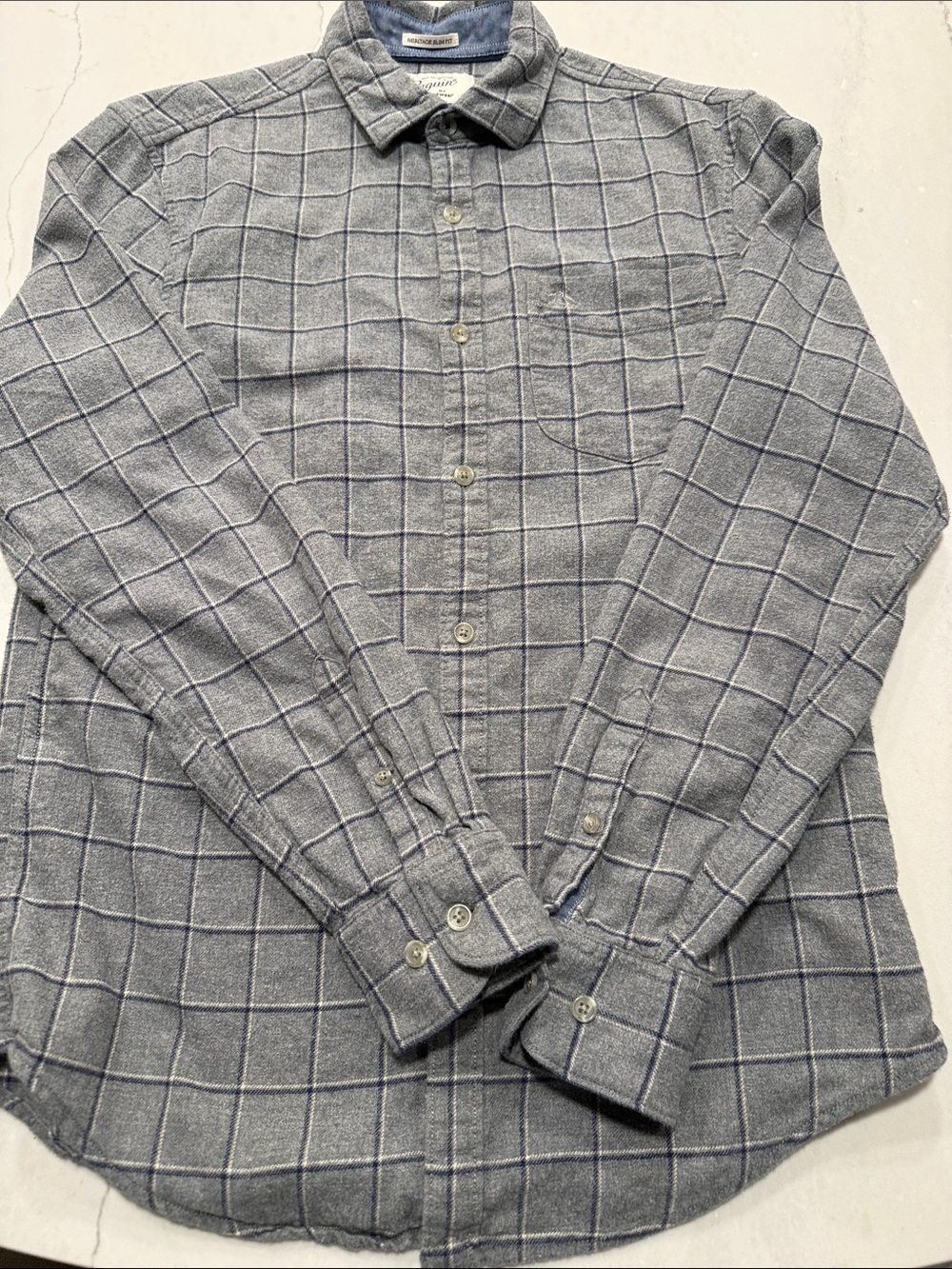 Original Penguin Gray Window Pane Long Sleeve Shirt size small